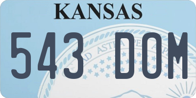 KS license plate 543DOM