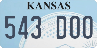 KS license plate 543DOO