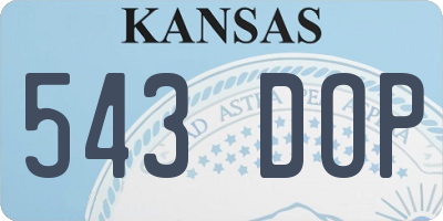 KS license plate 543DOP