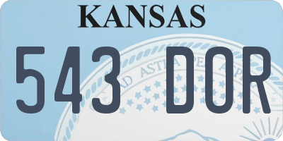 KS license plate 543DOR