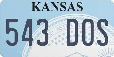 KS license plate 543DOS