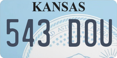 KS license plate 543DOU