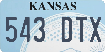 KS license plate 543DTX