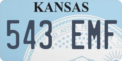 KS license plate 543EMF