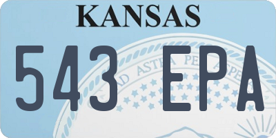 KS license plate 543EPA