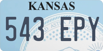 KS license plate 543EPY