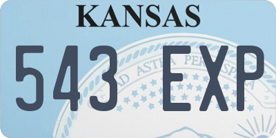 KS license plate 543EXP