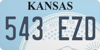 KS license plate 543EZD
