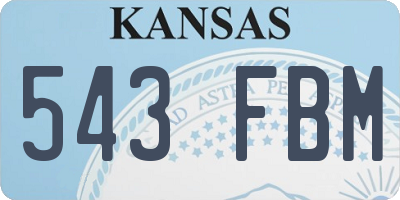 KS license plate 543FBM