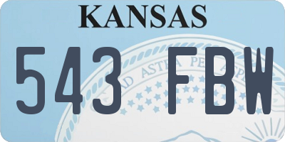KS license plate 543FBW
