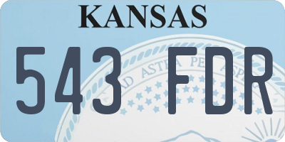 KS license plate 543FDR