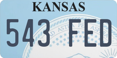 KS license plate 543FED