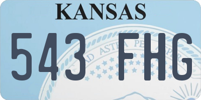 KS license plate 543FHG