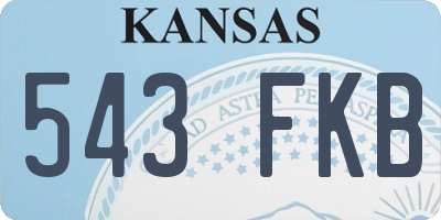 KS license plate 543FKB