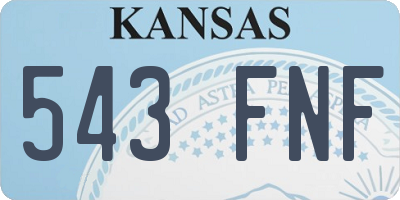 KS license plate 543FNF