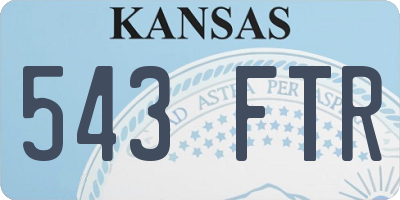 KS license plate 543FTR