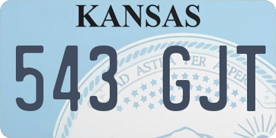 KS license plate 543GJT