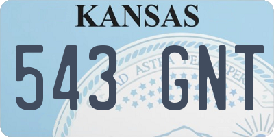 KS license plate 543GNT