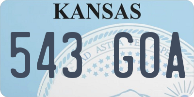 KS license plate 543GOA