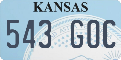 KS license plate 543GOC