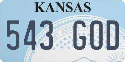 KS license plate 543GOD