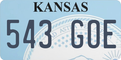 KS license plate 543GOE