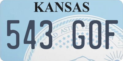 KS license plate 543GOF