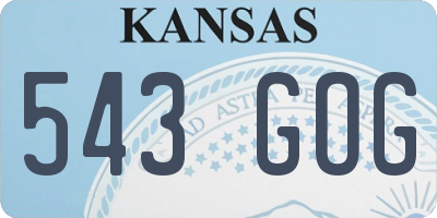KS license plate 543GOG