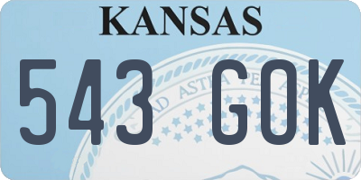 KS license plate 543GOK