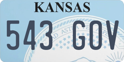 KS license plate 543GOV