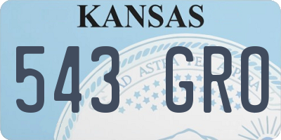 KS license plate 543GRO