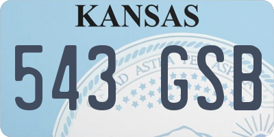 KS license plate 543GSB