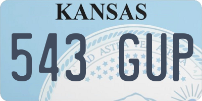 KS license plate 543GUP