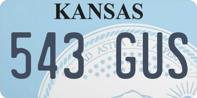 KS license plate 543GUS