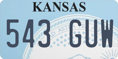 KS license plate 543GUW