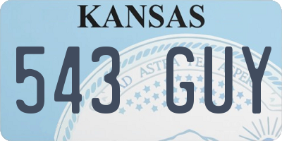 KS license plate 543GUY