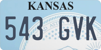 KS license plate 543GVK