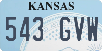 KS license plate 543GVW