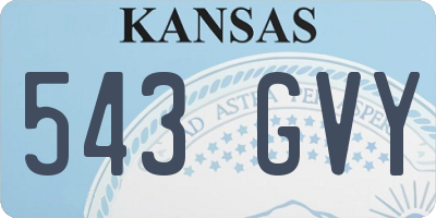 KS license plate 543GVY