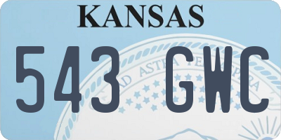 KS license plate 543GWC