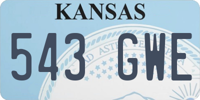 KS license plate 543GWE