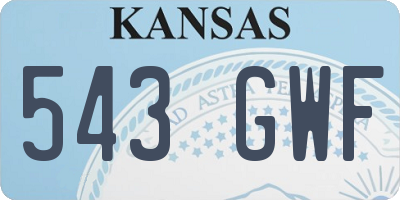 KS license plate 543GWF
