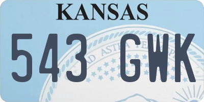 KS license plate 543GWK