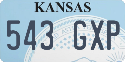 KS license plate 543GXP
