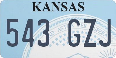 KS license plate 543GZJ