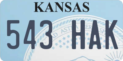 KS license plate 543HAK