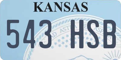 KS license plate 543HSB