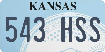 KS license plate 543HSS