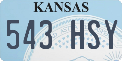 KS license plate 543HSY