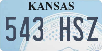 KS license plate 543HSZ